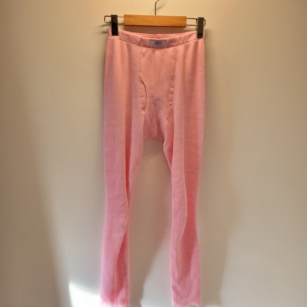 Erl waffle long johns baby pink - size xs